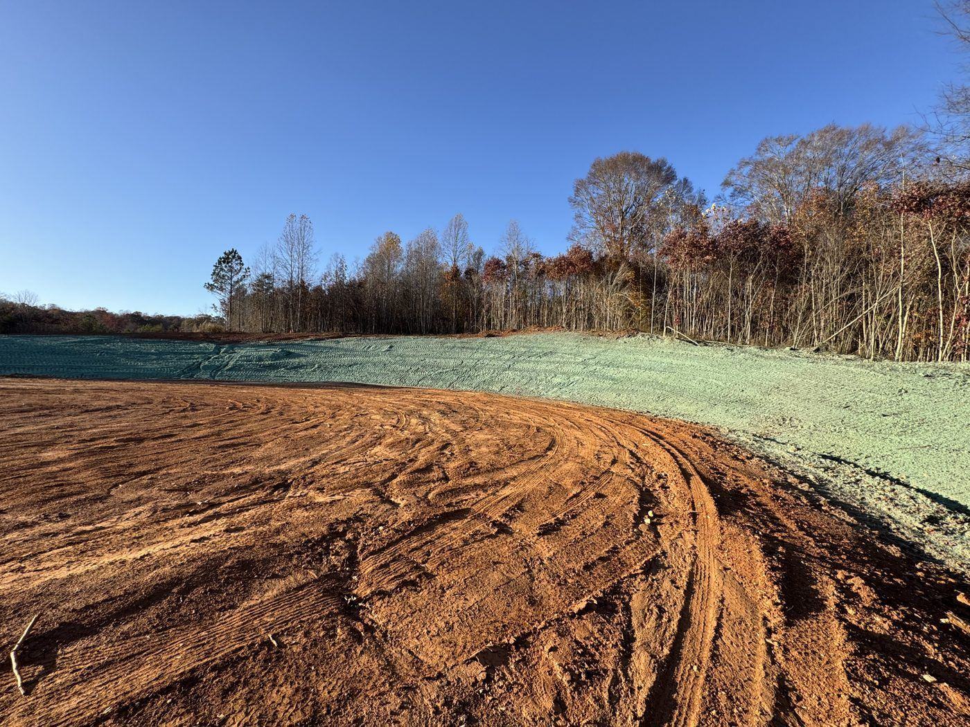 Bare construction site before hydroseeding