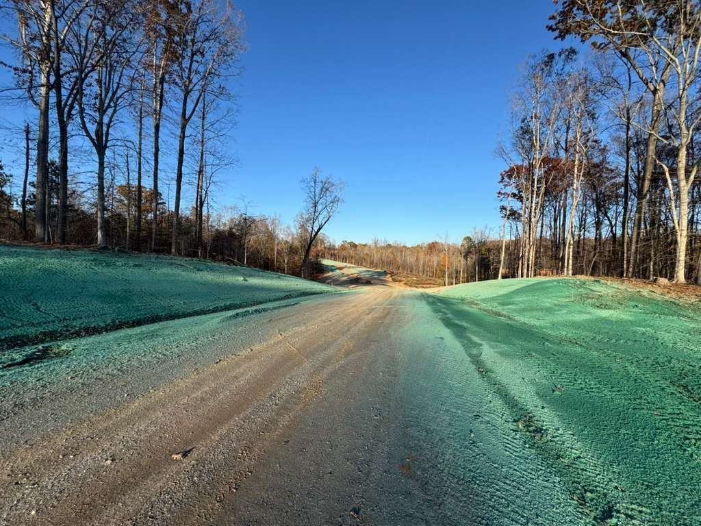 Rural commercial driveway hydroseeded