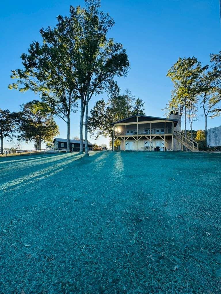 Large home on a freshly hydroseeded lot